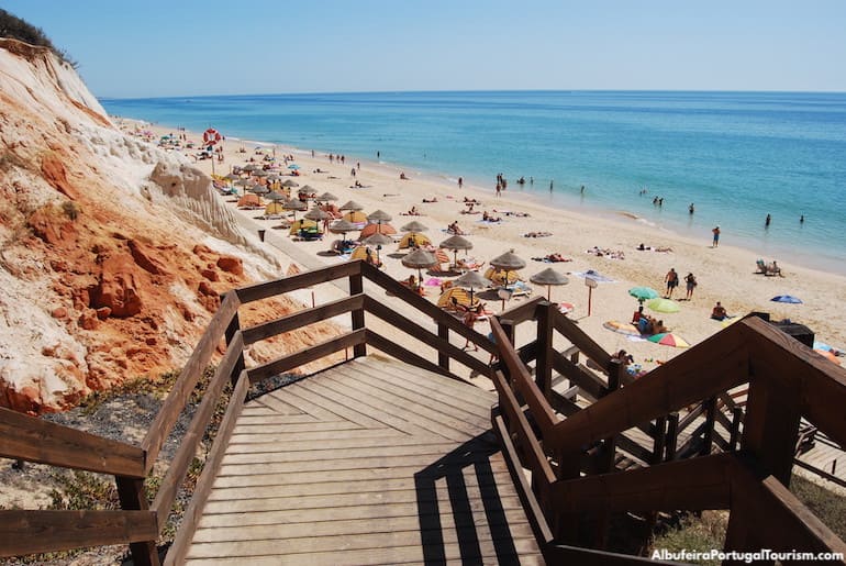 The staircase down to Falésia Beach, Algarve